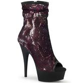 6" Heel DELIGHT-1008SQ Burgundy Sequins